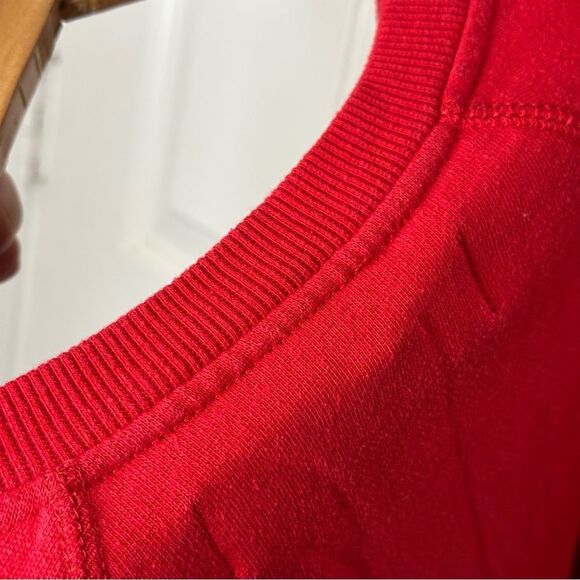 Y2K Fox Racing Red Black Logo Spellout Scoop Neck Sweatshirt Sz M Grunge Mcbling - Picture 5 of 8